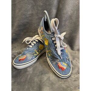 Vintage Sabastino‎ Shoes Womens 7 PISCES Embroidered Beach Seashell Denim